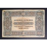 Hungary 1000 Korona 1920 F