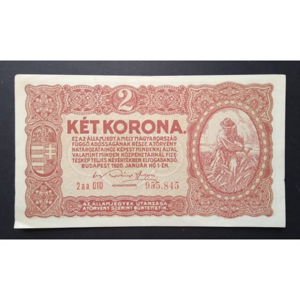 Magyarország 2 Korona 1920 XF