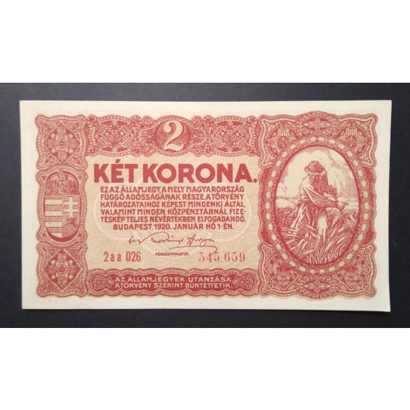 Hungary 2 Korona 1920 Aunc+