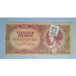 Hungary 10000 Pengő 1945 Aunc+ with MNB stamp