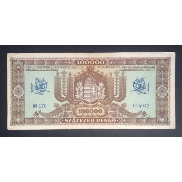 Hungary 100000 Pengő 1945  F+
