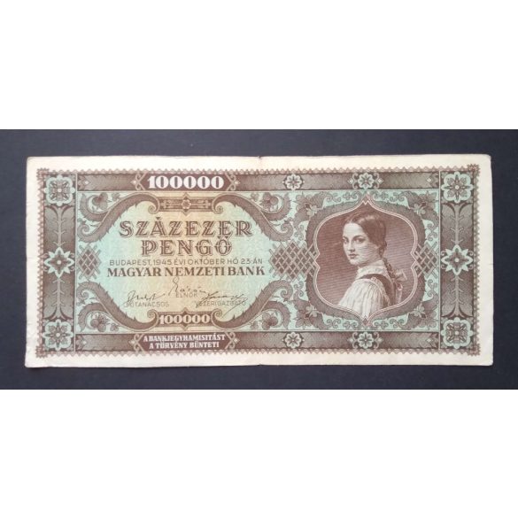 Hungary 100000 Pengő 1945 F