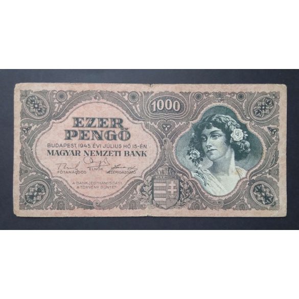 Hungary 1000 Pengő 1945 F-