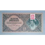 Hungary 1000 Pengő 1945 Aunc with MNB stamp