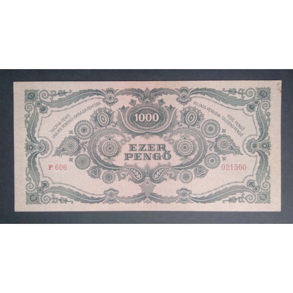 Hungary 1000 Pengő 1945 XF+ with MNB stamp