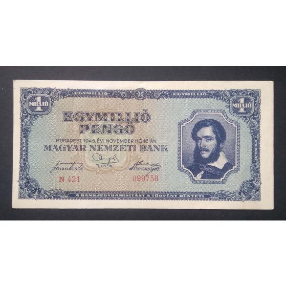 Magyarország 1 Millió Pengő 1945 VF 