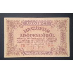 Hungary Tax ticket for 100,000 tax stamps 1946 F