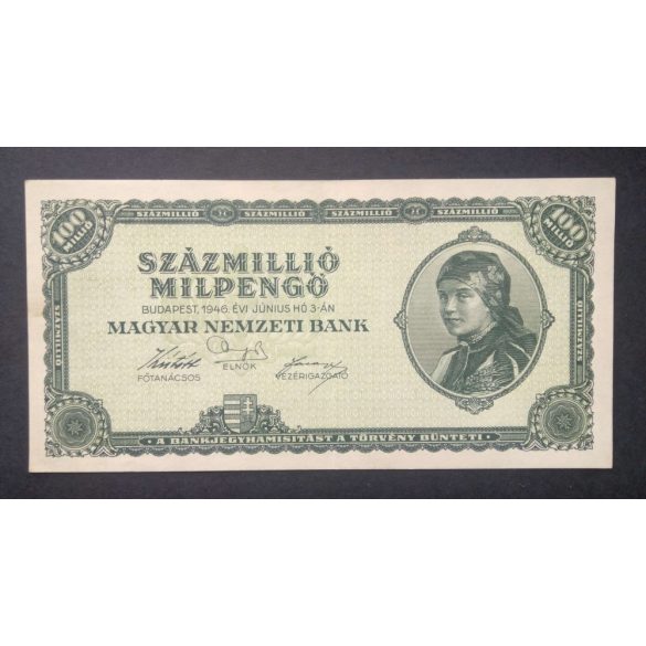 Hungary 100 Million Milpengő 1946 VF+