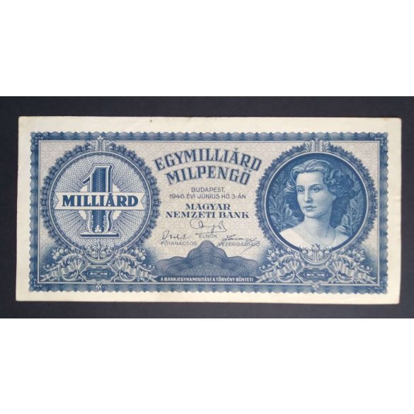 Hungary 1 Billion Milpengő 1946 VF