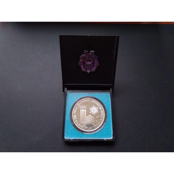 Hungary 200 HUF 1980 silver PP, Winter Olympics commemorative medal, in gift box