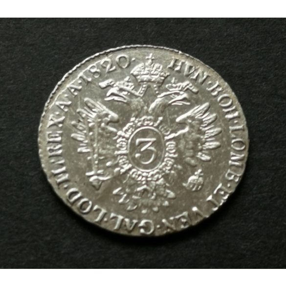 Hungary 3 Krajcár 1820 B 1.7 g silver