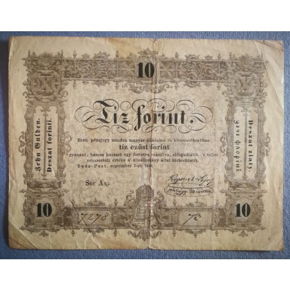 Magyarország Kossuth 10 Forint 1848 F-