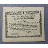 Hungary 1 Pengő krajczárra 1849 Rozsnyo  F