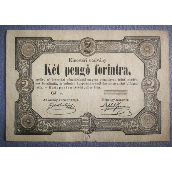 Magyarország Kossuth 2 Forint 1849 VF