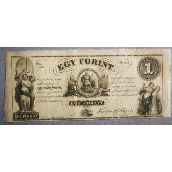 Magyarország Kossuth 1 Forint 1852 XF