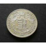 Hungary Ferenc József 1 Forint 1869 KB, silver