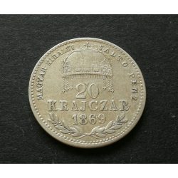 Magyarország 20 Krajczár 1869 ezüst KB