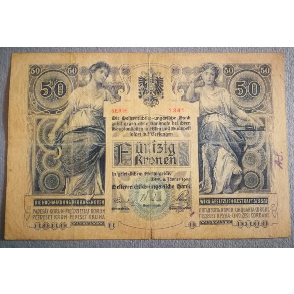 Austria - Hungary 1902 50 Kroner F-