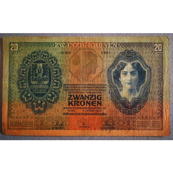 Austria - Hungary 20 Kronen 1907 F+