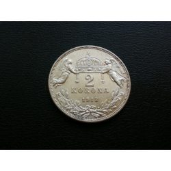 Hungary József Ferencz 2 Korona 1913 K.B. silver