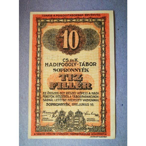 Magyarország 10 Fillér/Heller Sopronnyék, Hadifogoly tábor 1916 UNC- 