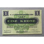 Hungary 1 Crown 1916 UNC Csót, Prisoner of War Camp