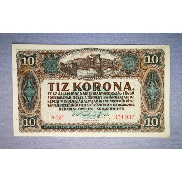 Magyarország 10 Korona 1920 VF