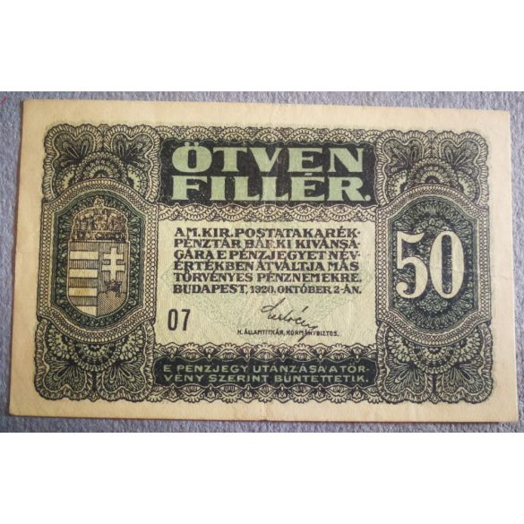 Magyarország 50 Fillér 1920 XF-