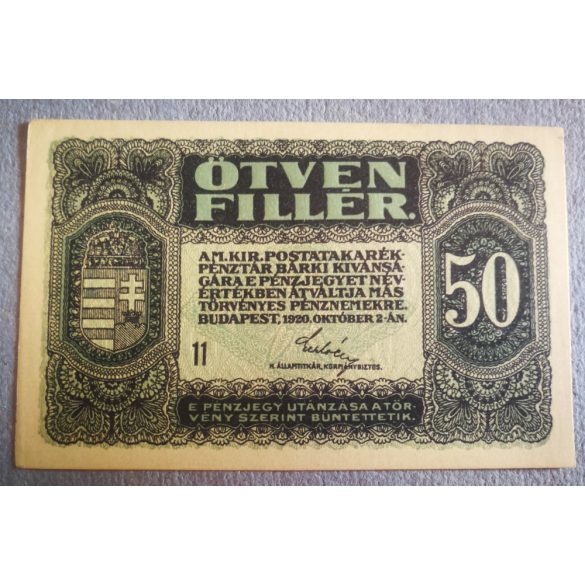 Magyarország 50 Fillér 1920 XF+