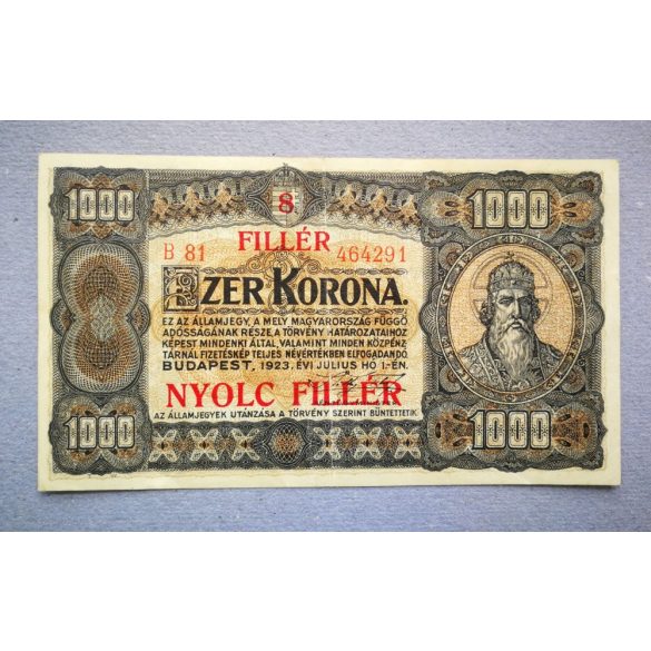 Magyarország 1000 Korona/8 Fillér 1923 VF