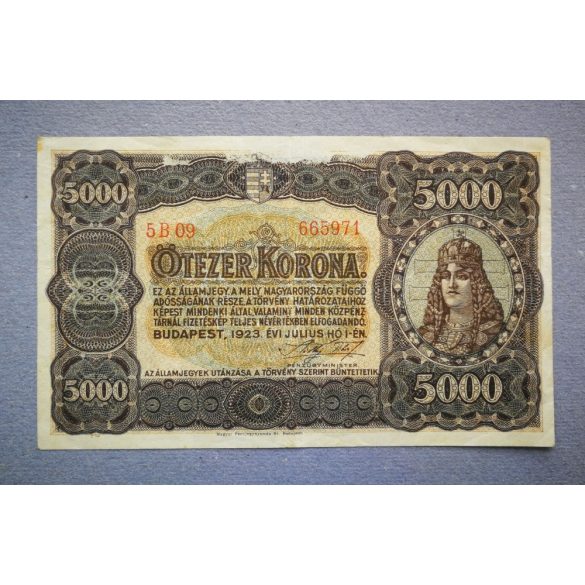 Hungary 5000 Korona 1923 F