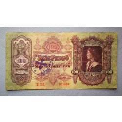 Hungary 100 Pengő 1930 F - overstamped