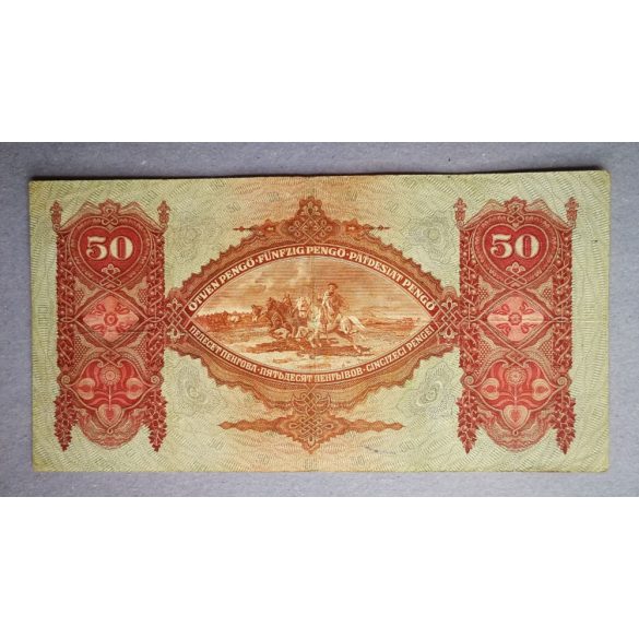 Hungary 50 Pengő 1932 F - overstamped