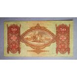 Hungary 50 Pengő 1932 F - overstamped