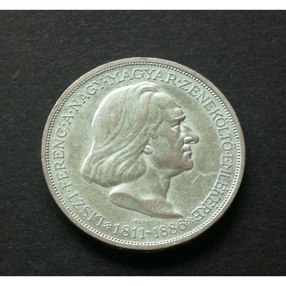 Hungary 2 Pengő 1936 10 g silver commemorative coin of Ferenc Liszt