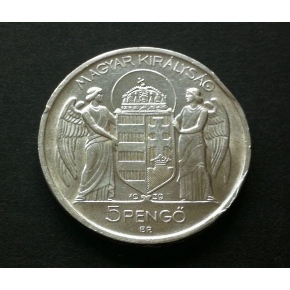 Hungary Horthy Miklós 5 Pengő 1939, 25 g silver