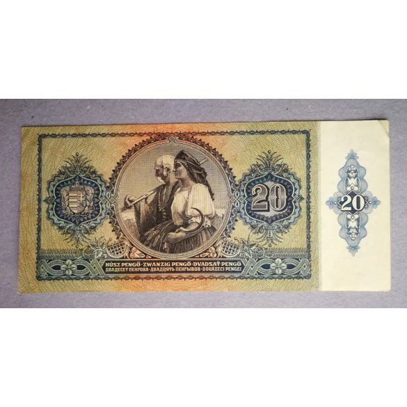 Hungary 20 Pengo 1941 VF - overstamped