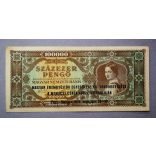 Hungary 100000 Pengő 1945 VF - overstamped 