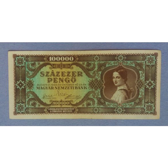 Magyarország 100000 Pengő 1945 VF