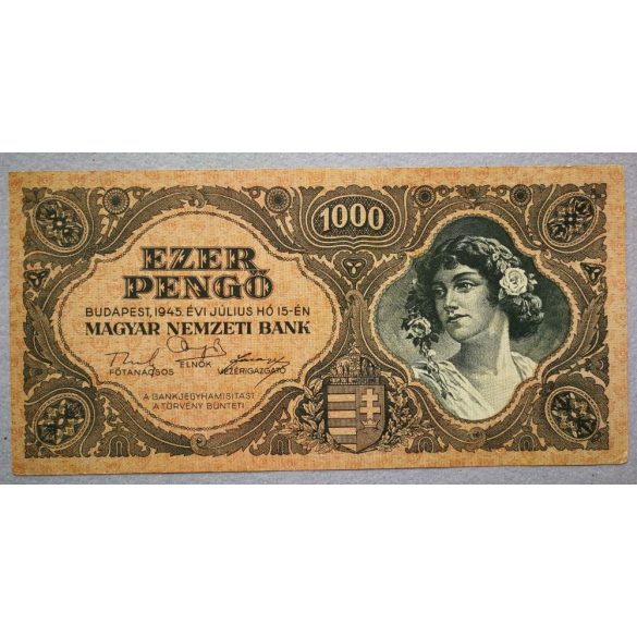 Magyarország 1000 Pengő 1945 VF-