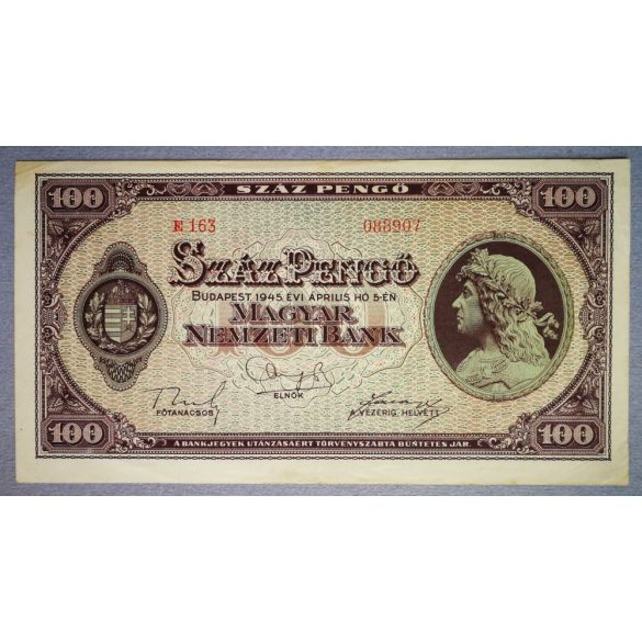 Magyarország 100 Pengő 1945 VF