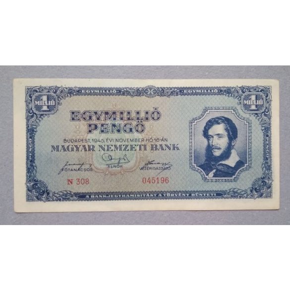 Hungary 1 million Pengo 1945 XF