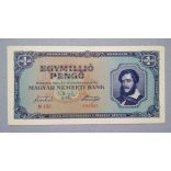 Hungary 1 million Pengo 1945 XF