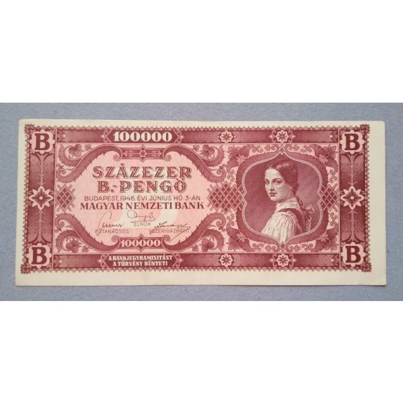 Magyarország 100000 B.-pengő 1946 VF