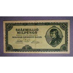   Hungary 100 million Milpengő 1946 VF - overstamped and MP stamped 