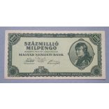 Hungary 100 million Milpengo 1946 XF+