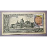 Hungary 100 million Milpengő 1946 VF - overstamped and MP stamped 