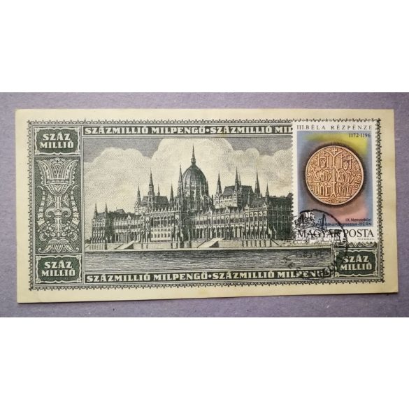 Hungary 100 million Milpengő 1946 VF - overstamped and MP stamped 