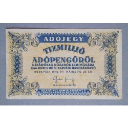 Hungary 10 million Taxpengo 1946 VF