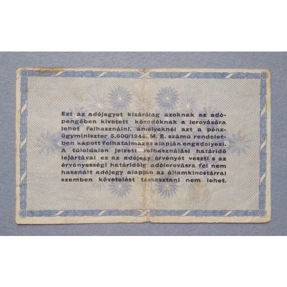 Hungary 10 million Taxpengo 1946 F